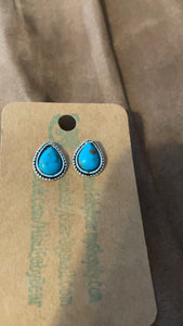 Turquoise water drop stud earrings