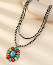 Load image into Gallery viewer, 2 Layer Navajo cluster necklace