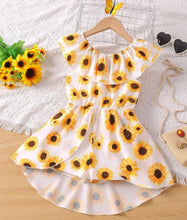 Load image into Gallery viewer, Sunflower Ruffled Romper