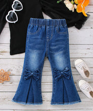 Load image into Gallery viewer, Front pleated bow jeans