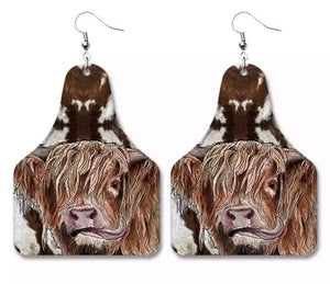 Cattle tag earrings