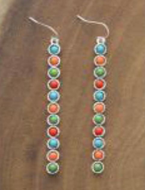 Multi colored dangle earrings