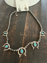 Load image into Gallery viewer, Navajo pearl squash blossom necklace with pendant &amp; earrings