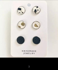 Leather dot earrings