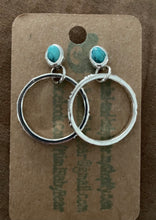 Load image into Gallery viewer, Turquoise hoop earrings