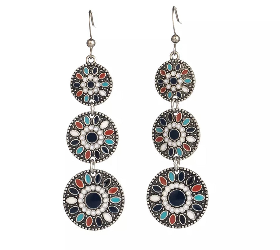 Small concho dangle earrings