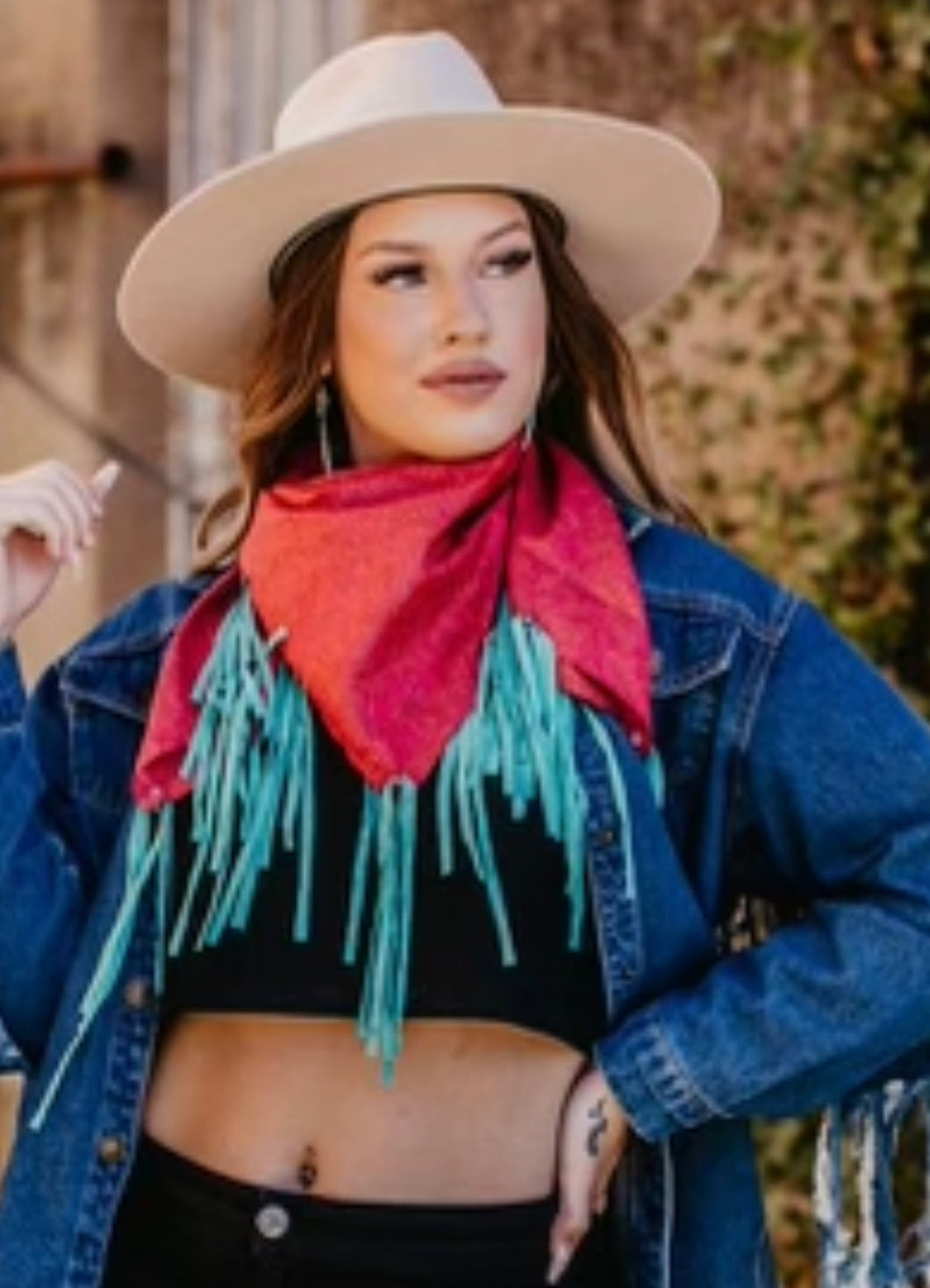 Fuchsia tooled Wild Rag