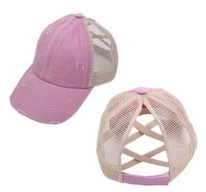 Criss cross ponytail ballcap