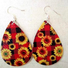 Load image into Gallery viewer, Teardrop sunflower earrings