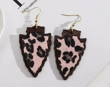 Load image into Gallery viewer, Wooden arrowhead earrings