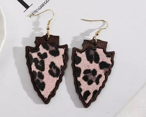 Wooden arrowhead earrings