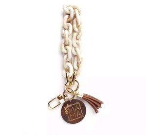 Mama charm chain key wristlet