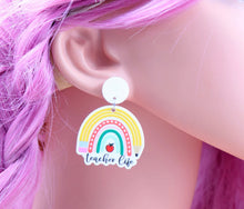 Load image into Gallery viewer, Teacher life Rainbow  earrings