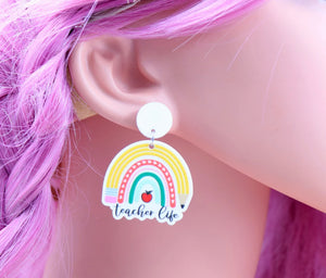 Teacher life Rainbow  earrings