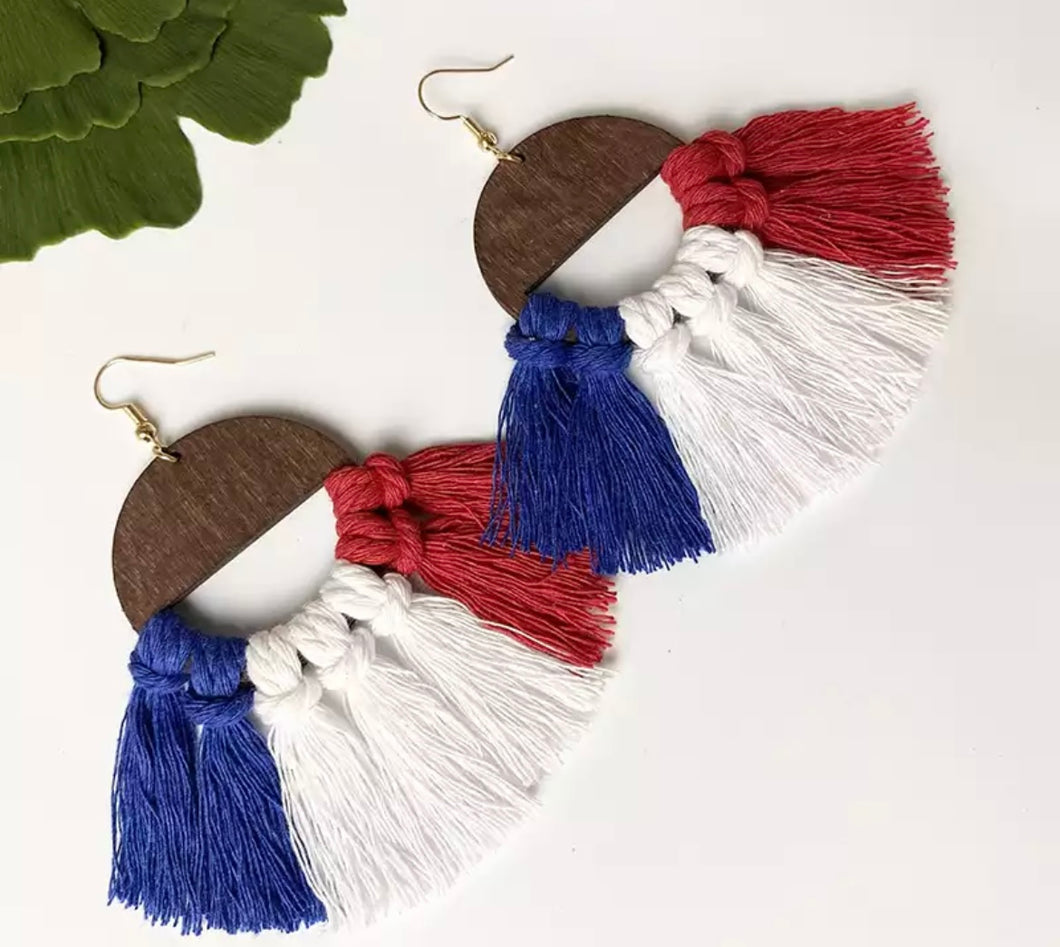 Patriotic Tassel earrings