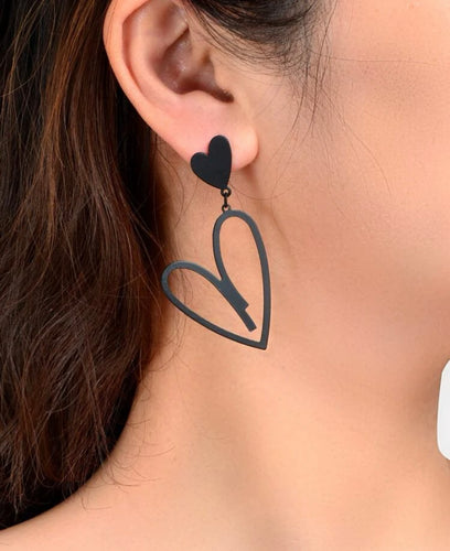 Heart drop earrings