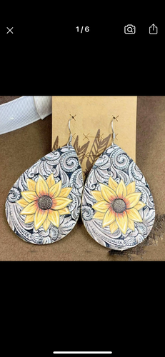 Western sunflower earrings