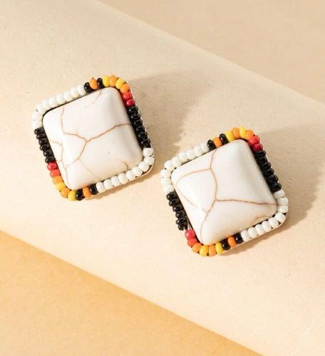 Beaded stud earrings