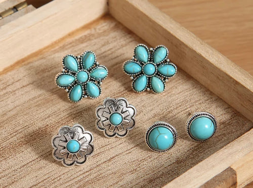 Turquoise trio earrings