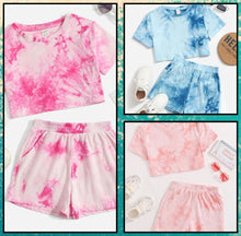 Load image into Gallery viewer, Tye-dye short outfits