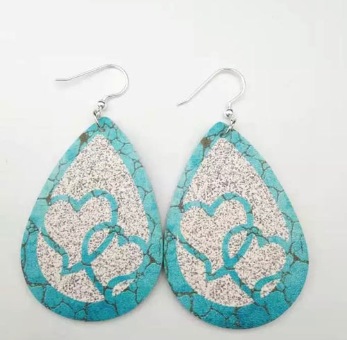 Teardrop heart earrings