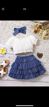 Load image into Gallery viewer, Puff sleeve/ruffled skirt outfit