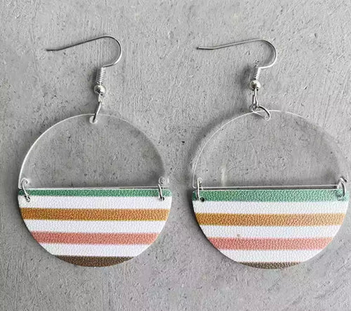 Acrylic and Wood split earrings