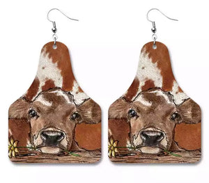 Cattle tag earrings