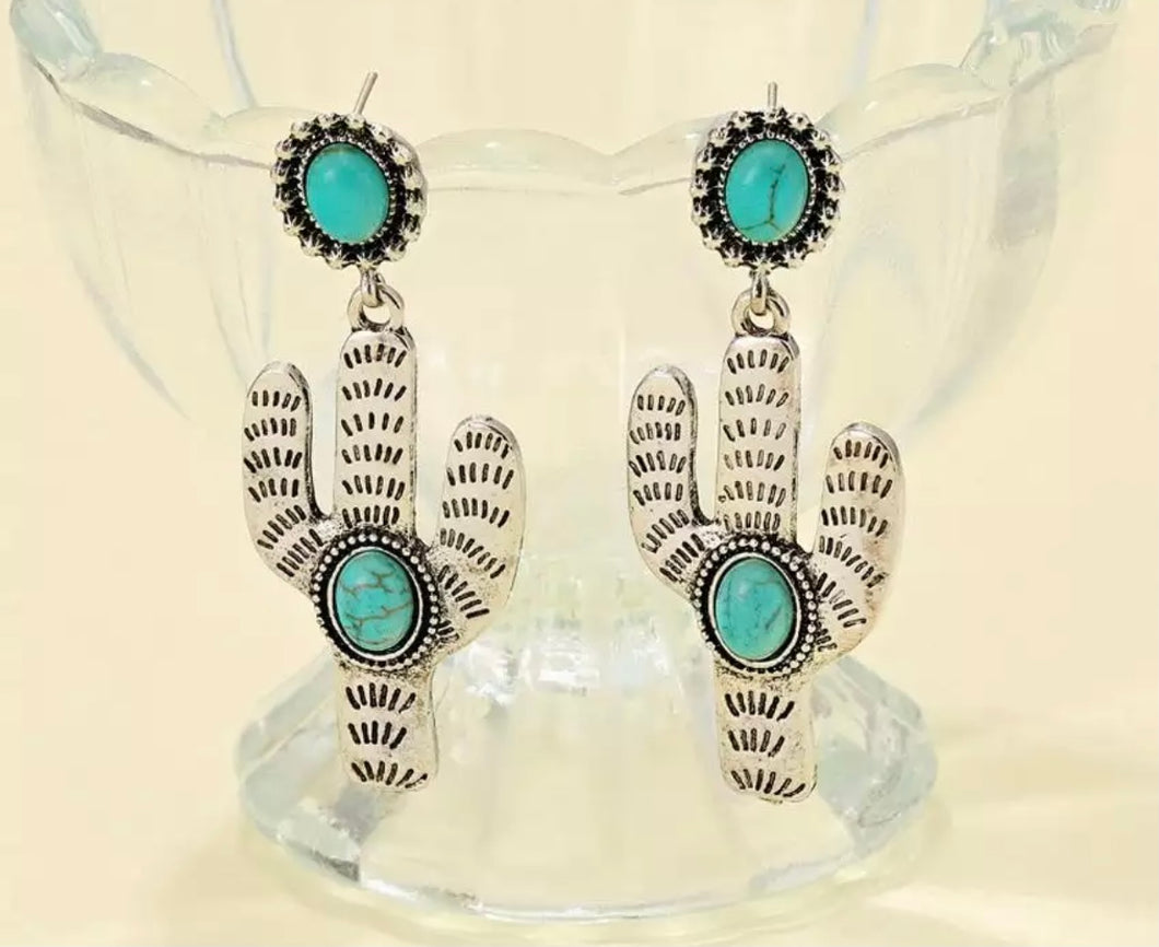 Silver Cactus earrings