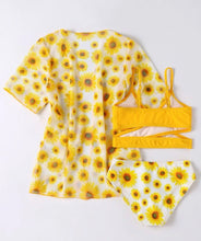 Load image into Gallery viewer, 3 pc sunflower bikini set