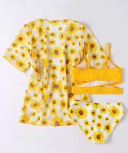 3 pc sunflower bikini set