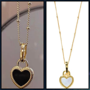 Reversible heart necklace