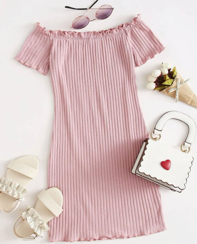 Lettuce trim Pink dress