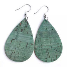 Load image into Gallery viewer, Cork raindrop earrings