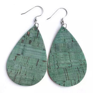 Cork raindrop earrings