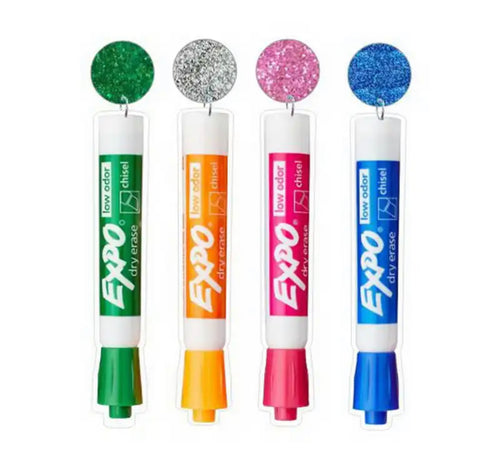 Dry Erase marker earrings