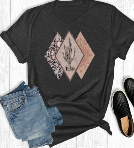 Western Diamond Cactus tee