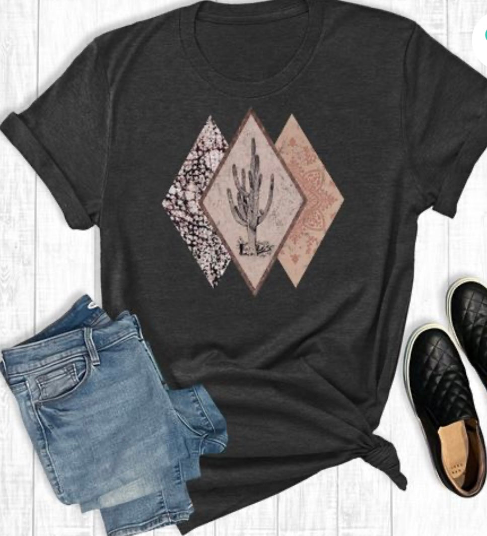 Western Diamond Cactus tee