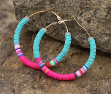 Load image into Gallery viewer, Multi color hoop earrings