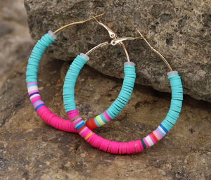 Multi color hoop earrings