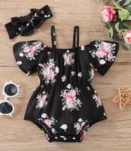 Load image into Gallery viewer, Floral cold shoulder bodysuit