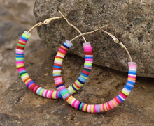 Load image into Gallery viewer, Multi color hoop earrings