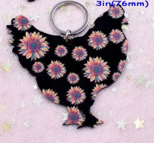 Farm Flower Keychains