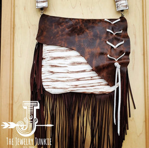 White chateau handbag with fringe