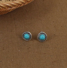 Load image into Gallery viewer, Turquoise round stud earrings