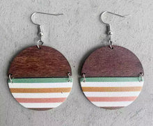 Load image into Gallery viewer, Acrylic and Wood split earrings