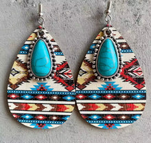 Load image into Gallery viewer, Charmed Wooden raindrop earrings