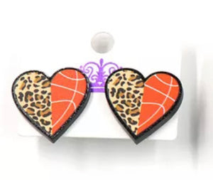 Sport heart earrings