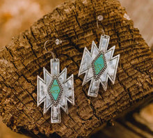 Load image into Gallery viewer, Aztec turquoise earrings