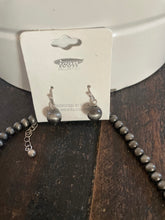 Load image into Gallery viewer, Navajo pearl squash blossom necklace with pendant &amp; earrings